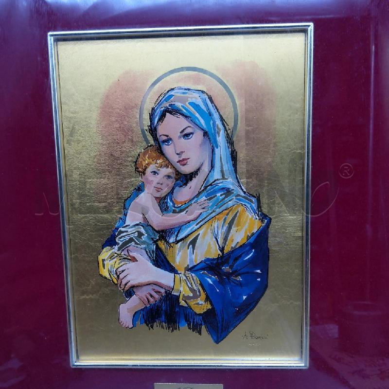 QUADRO MADONNA SU LAMINA BANDINI 51X48 | Mercatino dell'Usato San maurizio canavese 4