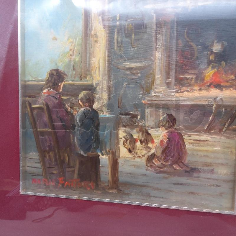 QUADRO MARIO FATTORI VITA TOSCANA 25X35 CUCINA | Mercatino dell'Usato San maurizio canavese 3