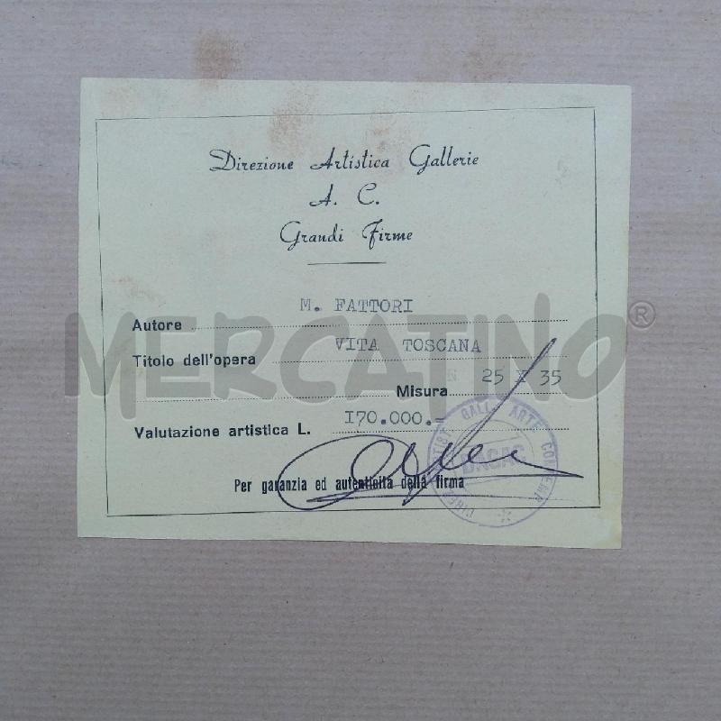 QUADRO MARIO FATTORI VITA TOSCANA 25X35 CUCINA | Mercatino dell'Usato San maurizio canavese 5