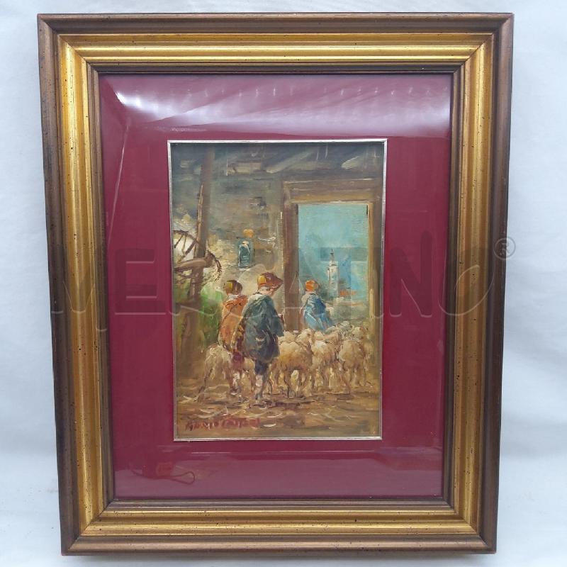 QUADRO MARIO FATTORI VITA TOSCANA 25X35 GREGGE | Mercatino dell'Usato San maurizio canavese 1