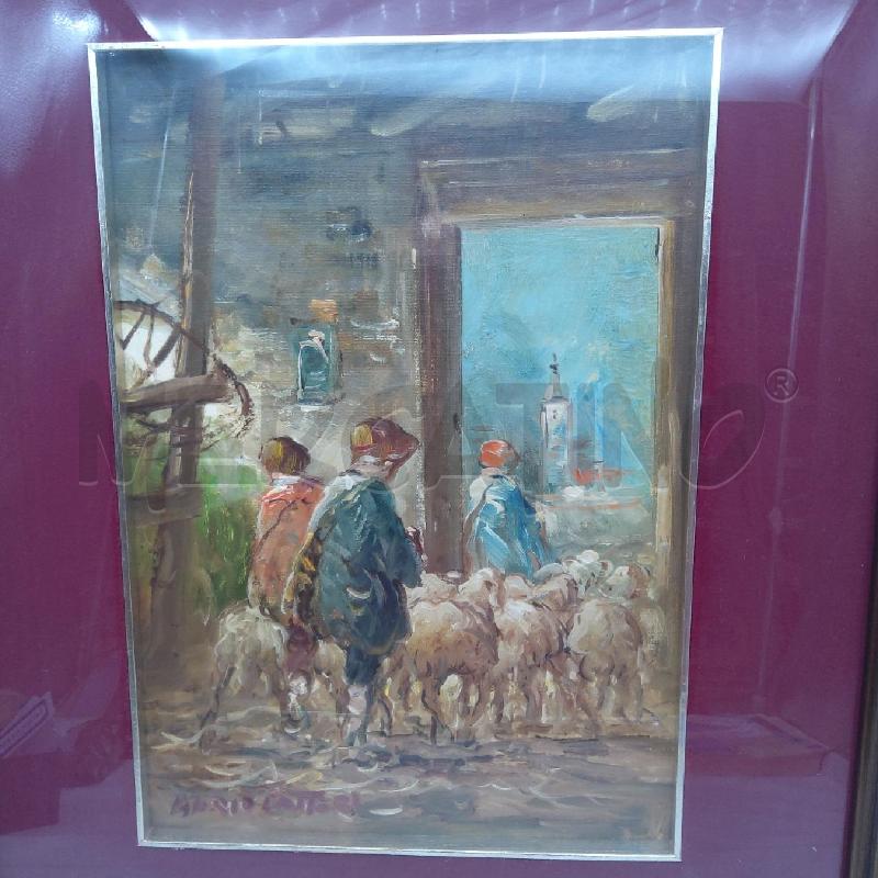 QUADRO MARIO FATTORI VITA TOSCANA 25X35 GREGGE | Mercatino dell'Usato San maurizio canavese 2
