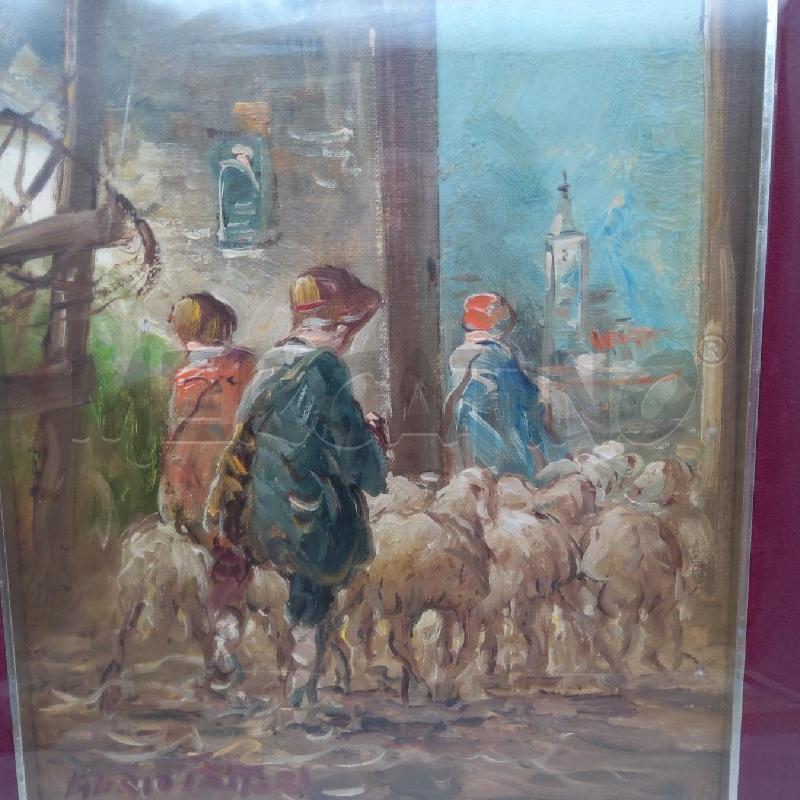 QUADRO MARIO FATTORI VITA TOSCANA 25X35 GREGGE | Mercatino dell'Usato San maurizio canavese 4