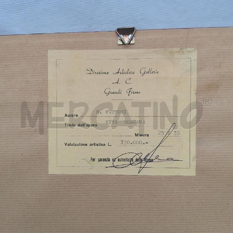 QUADRO MARIO FATTORI VITA TOSCANA 25X35 GREGGE | Mercatino dell'Usato San maurizio canavese 5