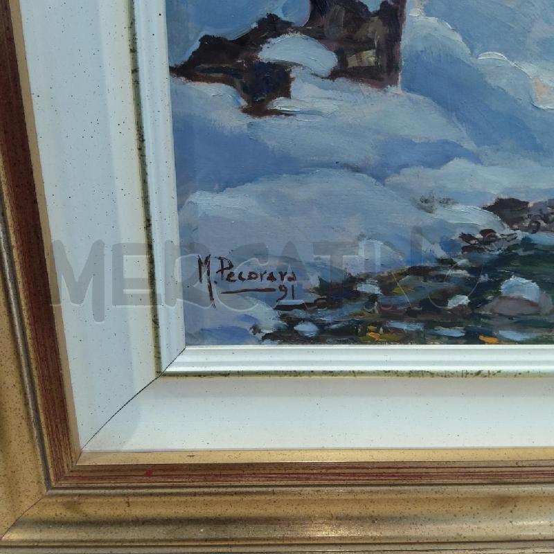 QUADRO MICHELE PECORARA OLIO SU TELA LA CRODA ROSSA 35X50 | Mercatino dell'Usato San maurizio canavese 3
