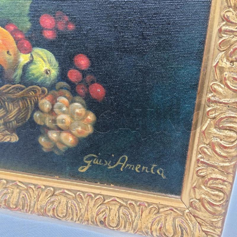 QUADRO NATURA MORTA FRUTTA BROCC ACORNICE DORATA | Mercatino dell'Usato San maurizio canavese 3