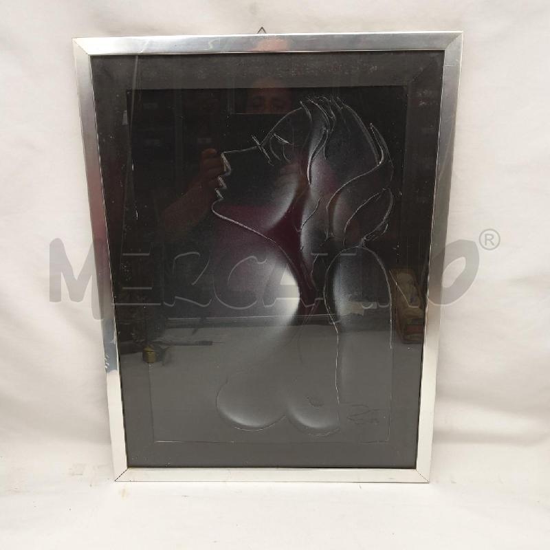 QUADRO NUDO DI DONNA NERO CORNICE GRIGIO | Mercatino dell'Usato San maurizio canavese 1