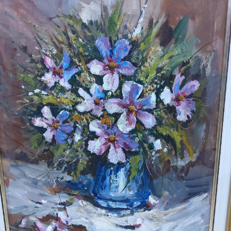 QUADRO OLIO 40 X 50 M. BRUNO COMPOSIZIONE FIORI  | Mercatino dell'Usato San maurizio canavese 2