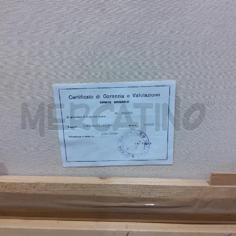 QUADRO OLIO 40 X 50 M. BRUNO COMPOSIZIONE FIORI  | Mercatino dell'Usato San maurizio canavese 4