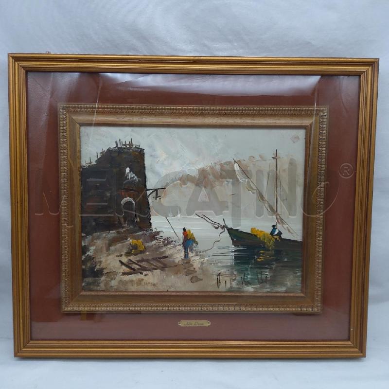 QUADRO OLIO ALDO PIRONTI BARCA ICINO A CASA | Mercatino dell'Usato San maurizio canavese 1