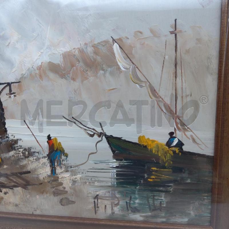 QUADRO OLIO ALDO PIRONTI BARCA ICINO A CASA | Mercatino dell'Usato San maurizio canavese 2