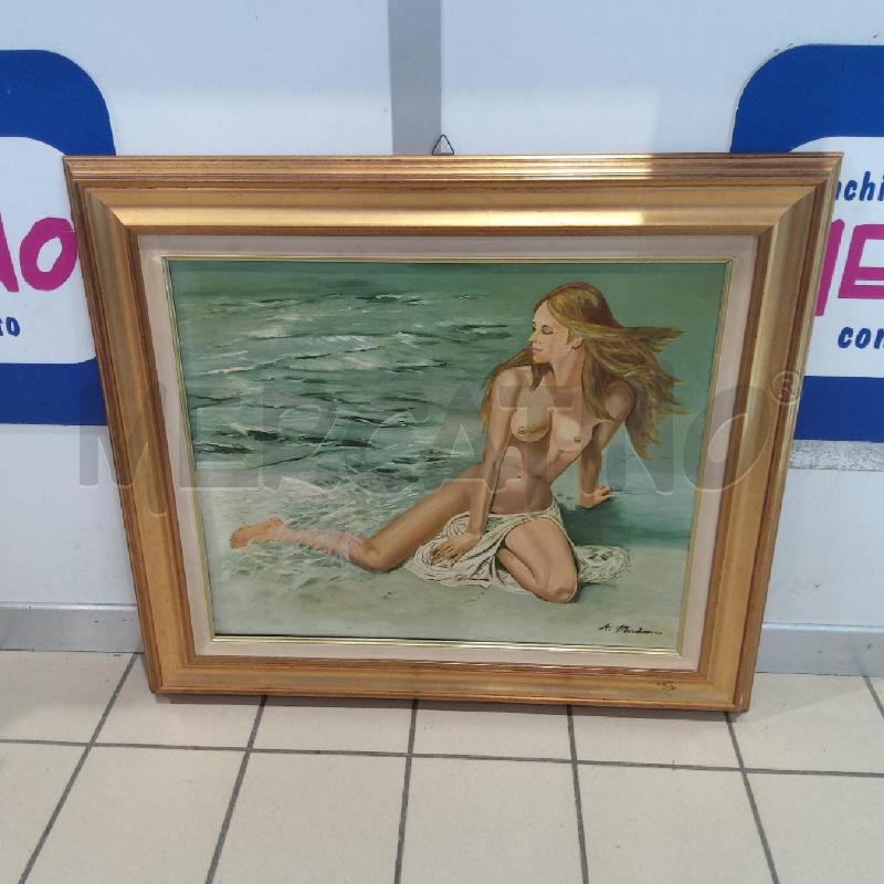 QUADRO OLIO MARCHESANO 60 X 50 NUDO DONNA SPIAGGIA | Mercatino dell'Usato San maurizio canavese 1