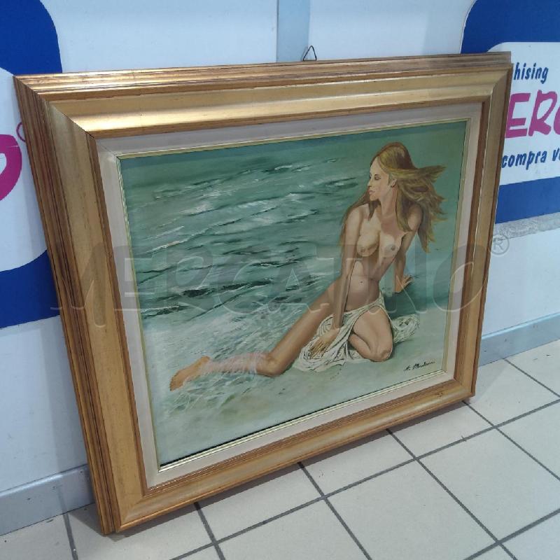 QUADRO OLIO MARCHESANO 60 X 50 NUDO DONNA SPIAGGIA | Mercatino dell'Usato San maurizio canavese 4