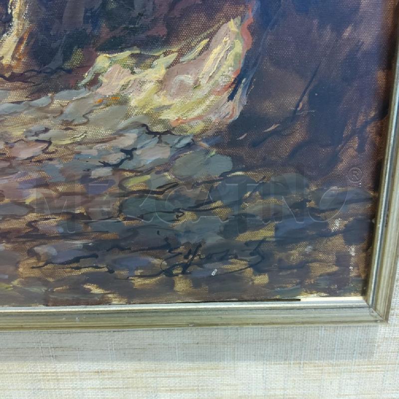 QUADRO OLIO PAESAGGIO CAMPESTRE PONTE  | Mercatino dell'Usato San maurizio canavese 3