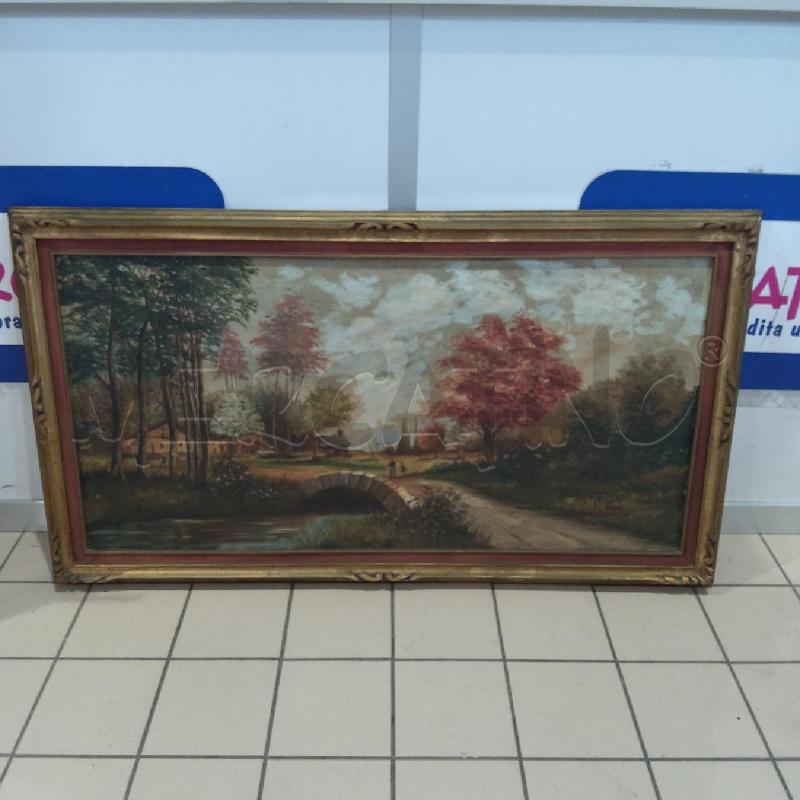 QUADRO OLIO SU TELA 120 X 60 PAESAGGIO PONTE CASOLARE | Mercatino dell'Usato San maurizio canavese 1