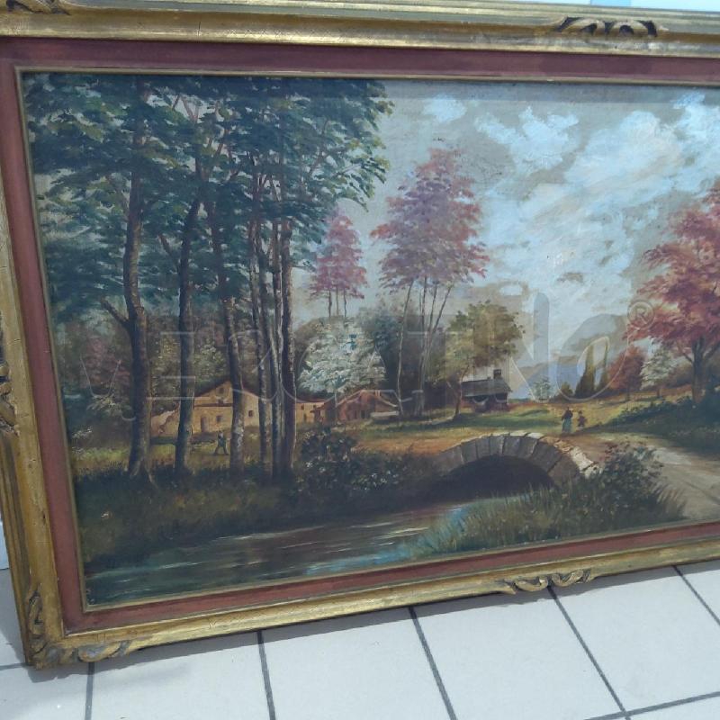 QUADRO OLIO SU TELA 120 X 60 PAESAGGIO PONTE CASOLARE | Mercatino dell'Usato San maurizio canavese 2