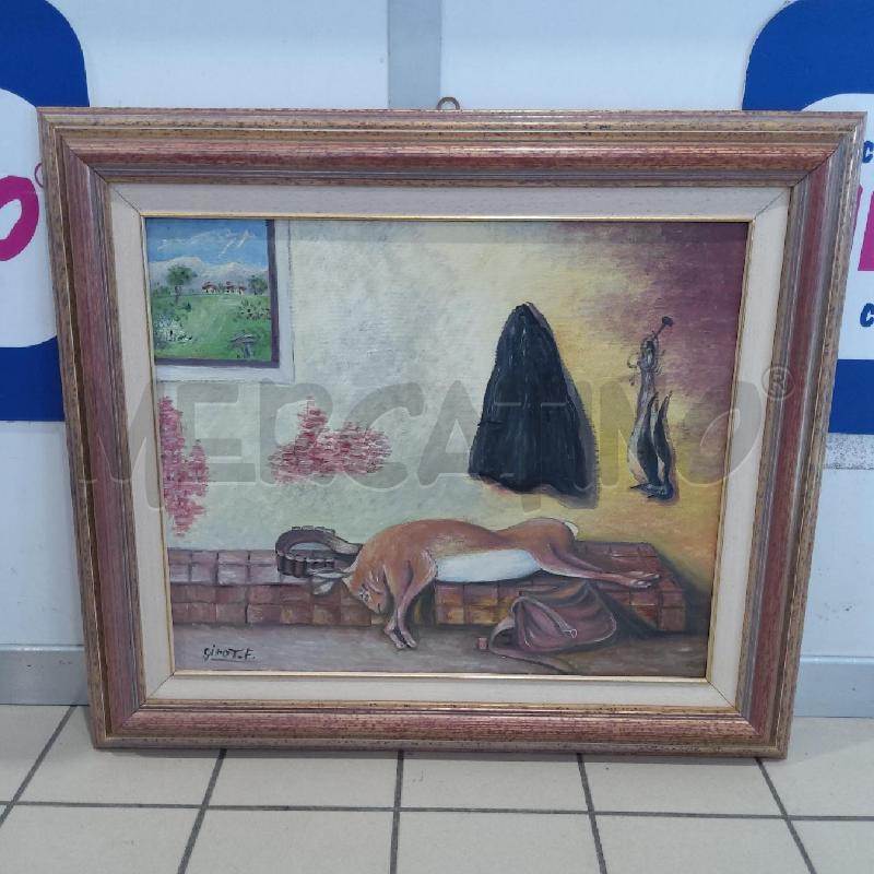 QUADRO OLIO SU TELA GIROT.F. CACCIAGIONE SELVAGGINA | Mercatino dell'Usato San maurizio canavese 1
