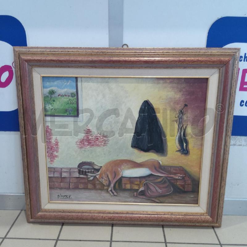 QUADRO OLIO SU TELA GIROT.F. CACCIAGIONE SELVAGGINA | Mercatino dell'Usato San maurizio canavese 4