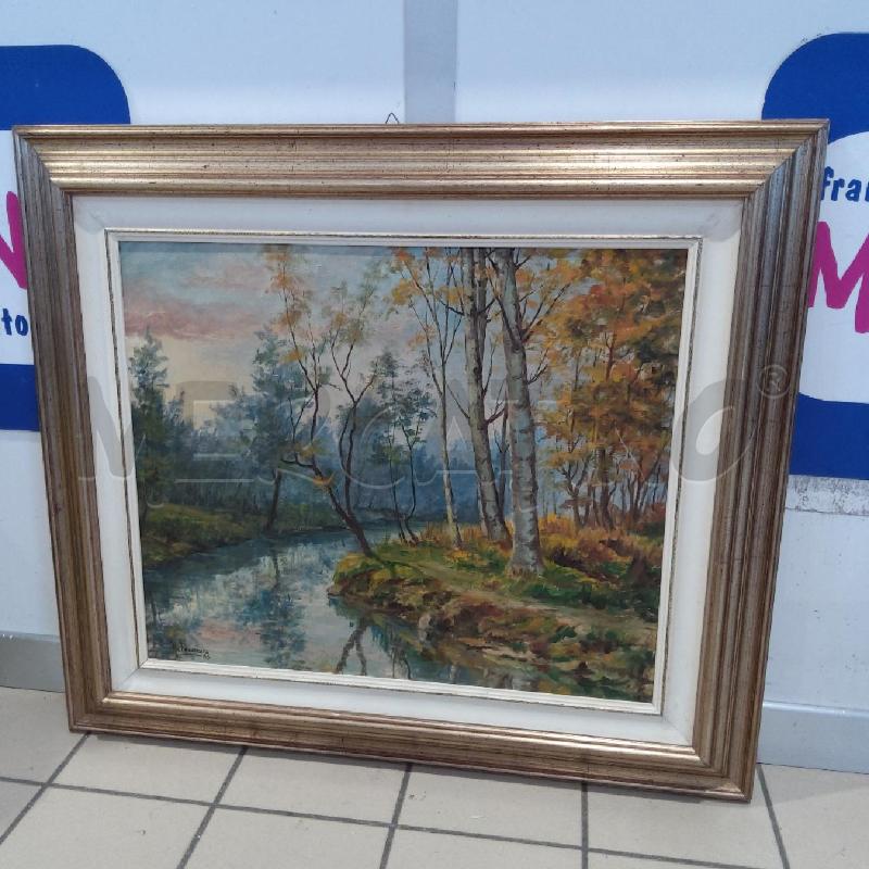 QUADRO OLIO SU TELA MICHELE PECORARA ULTIMO SOLE A VOLPIANO 60X50  | Mercatino dell'Usato San maurizio canavese 4
