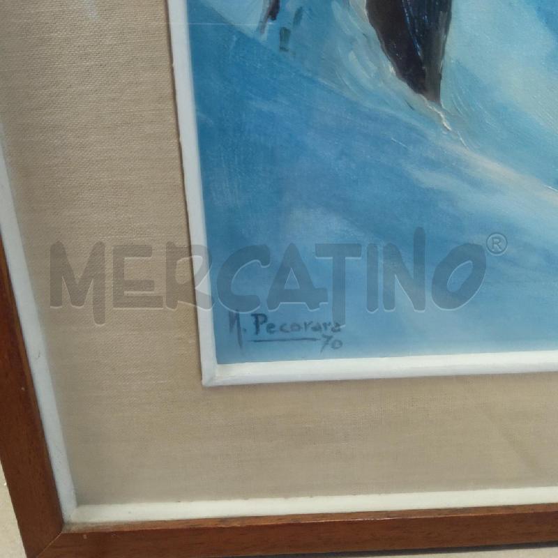 QUADRO OLIO SU TELA MURAZZI D'INVERNO MICHELE PECORARA 1970 | Mercatino dell'Usato San maurizio canavese 3