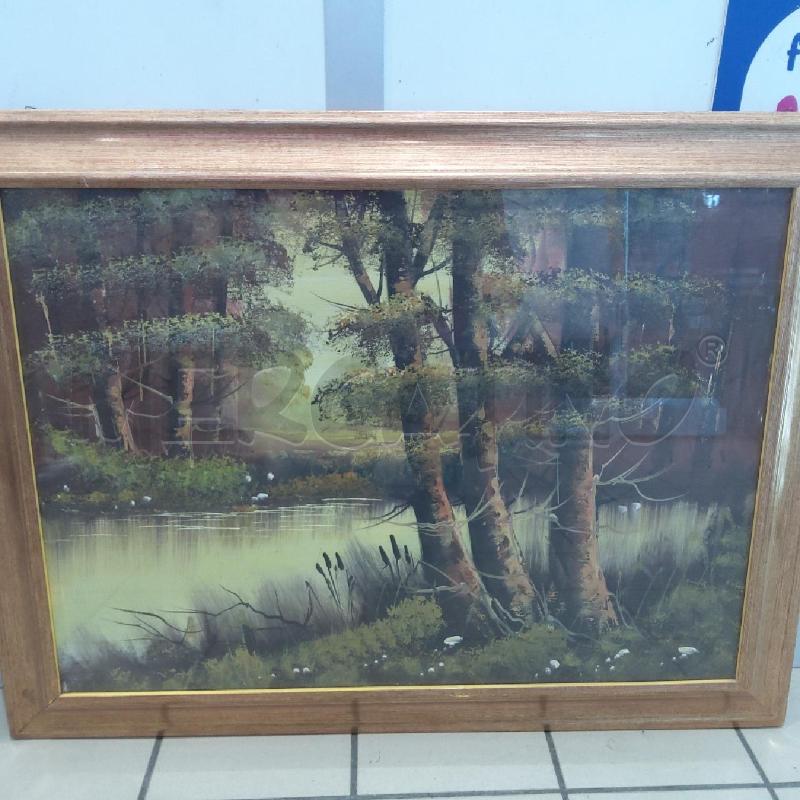 QUADRO OLIO SU TELA P VUOTTO ALBERI SU FIUME | Mercatino dell'Usato San maurizio canavese 2