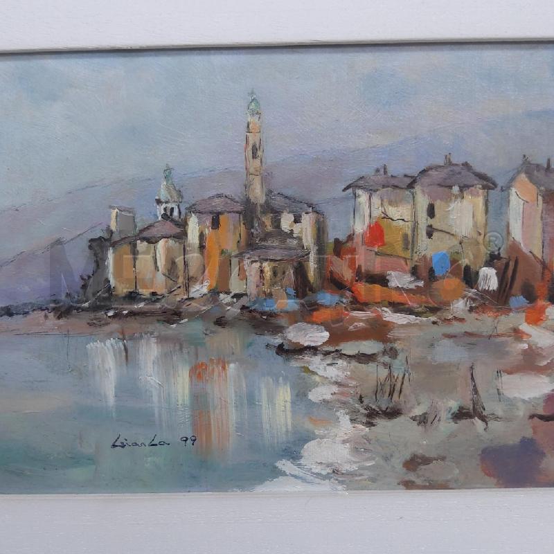 QUADRO OLIO SU TELA VEDUTA CAMOGLI 20X30 CAUDERA GIANCARLO | Mercatino dell'Usato San maurizio canavese 3