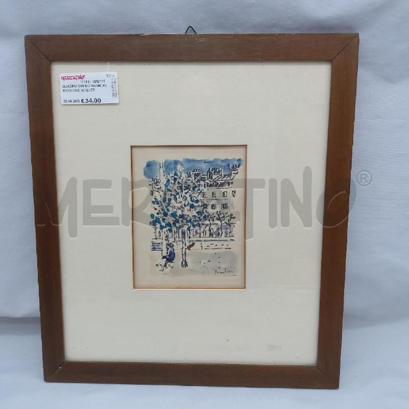 QUADRO ORFEO TAMBURI INCISIONE ACQUERELLATA DONNA PARCO | Mercatino dell'Usato San maurizio canavese 1