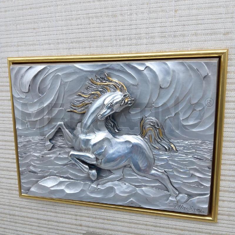 QUADRO OTTAVIANI ARGENTO 800 CAVALLO LIBERO | Mercatino dell'Usato San maurizio canavese 4