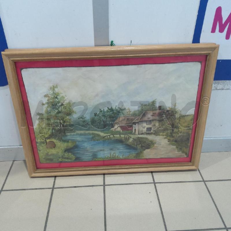 QUADRO PAESAGGIO CASA USL FIUME FONDO ROSSO | Mercatino dell'Usato San maurizio canavese 1