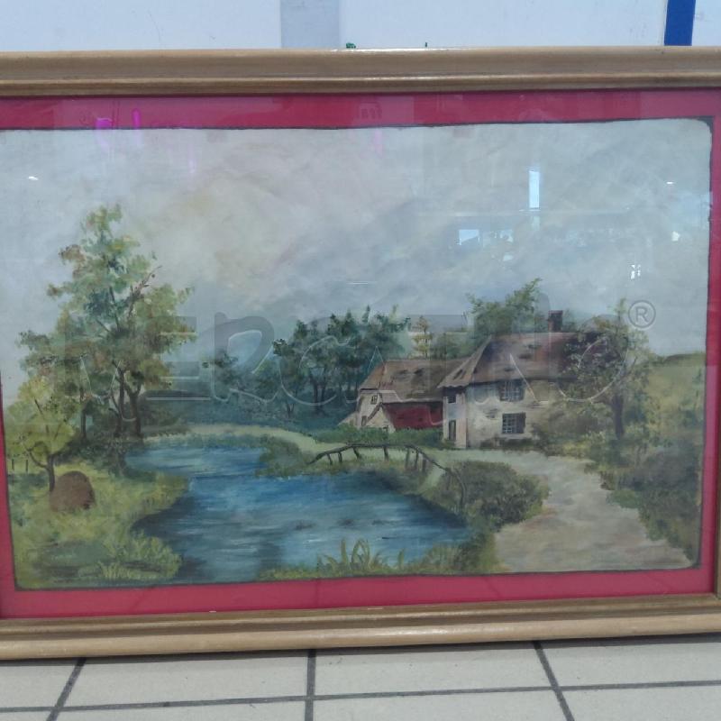 QUADRO PAESAGGIO CASA USL FIUME FONDO ROSSO | Mercatino dell'Usato San maurizio canavese 3