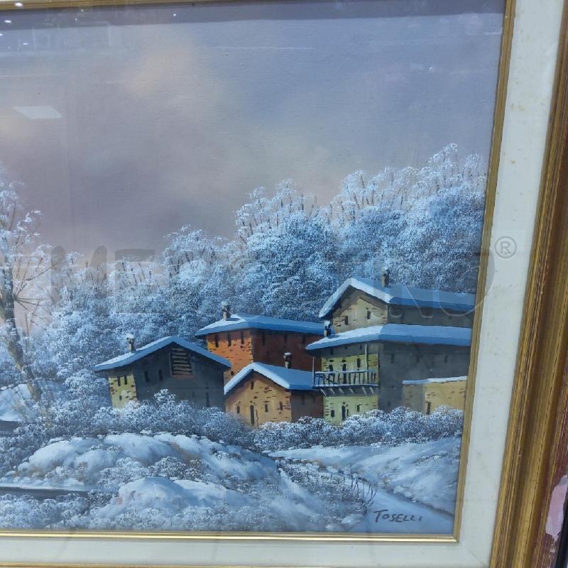 QUADRO PAESAGGIO CASE INNEVATA CORN DORATA | Mercatino dell'Usato San maurizio canavese 2