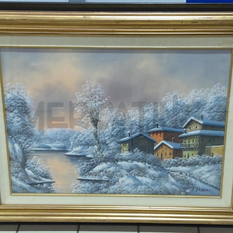 QUADRO PAESAGGIO CASE INNEVATA CORN DORATA | Mercatino dell'Usato San maurizio canavese 3