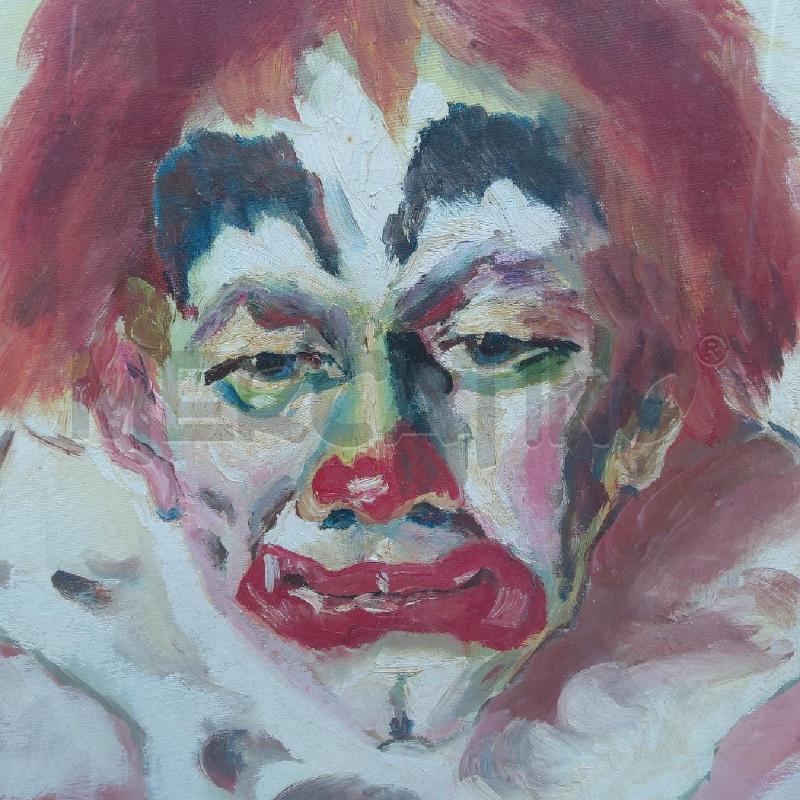 QUADRO PAGLIACCIO 61X51 PASSPARTOUT BORDEAUX | Mercatino dell'Usato San maurizio canavese 3