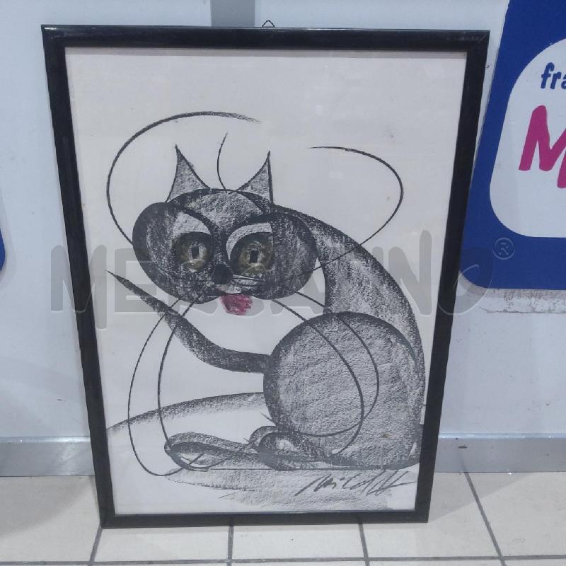 QUADRO PASTELLO GATTO STILIZZATO | Mercatino dell'Usato San maurizio canavese 1