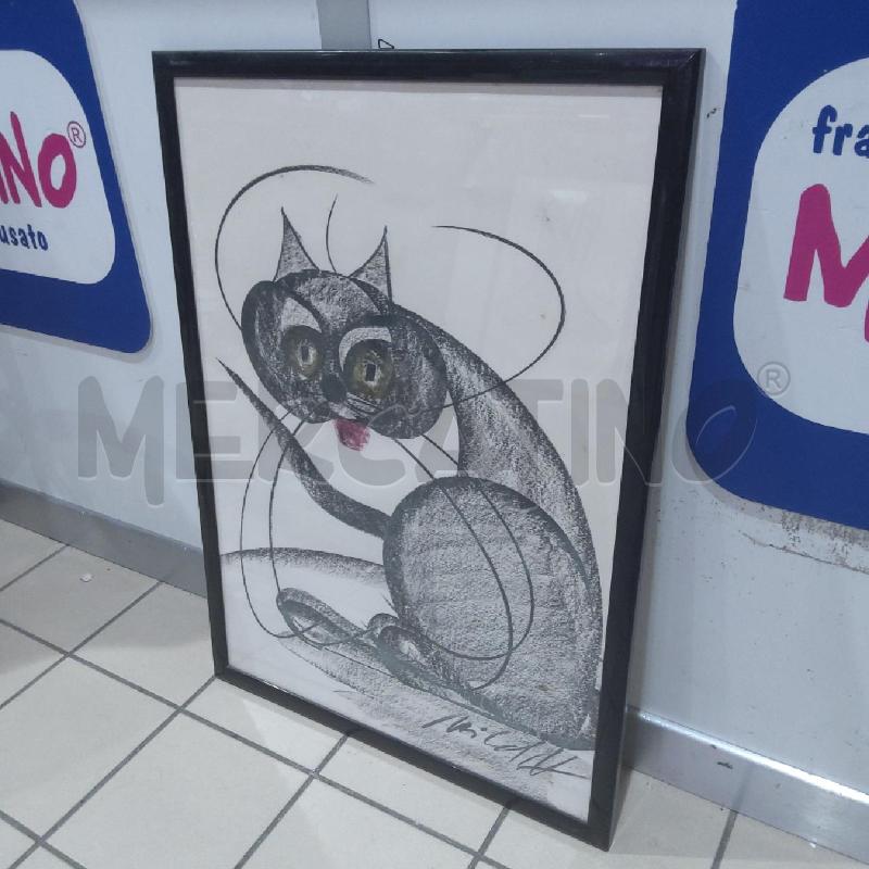 QUADRO PASTELLO GATTO STILIZZATO | Mercatino dell'Usato San maurizio canavese 2