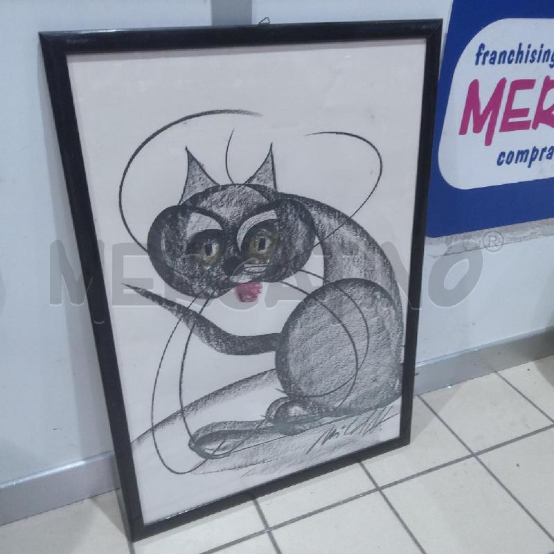 QUADRO PASTELLO GATTO STILIZZATO | Mercatino dell'Usato San maurizio canavese 4