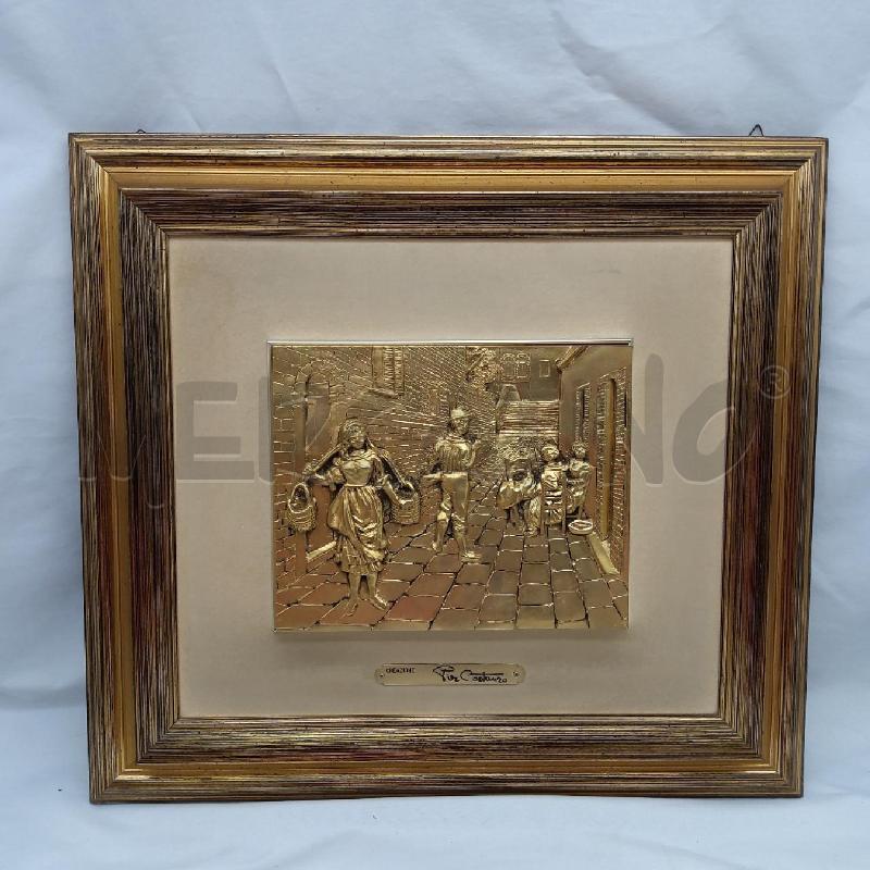 QUADRO PIER COSTANZO BRONZO LAMINATO ORO | Mercatino dell'Usato San maurizio canavese 1
