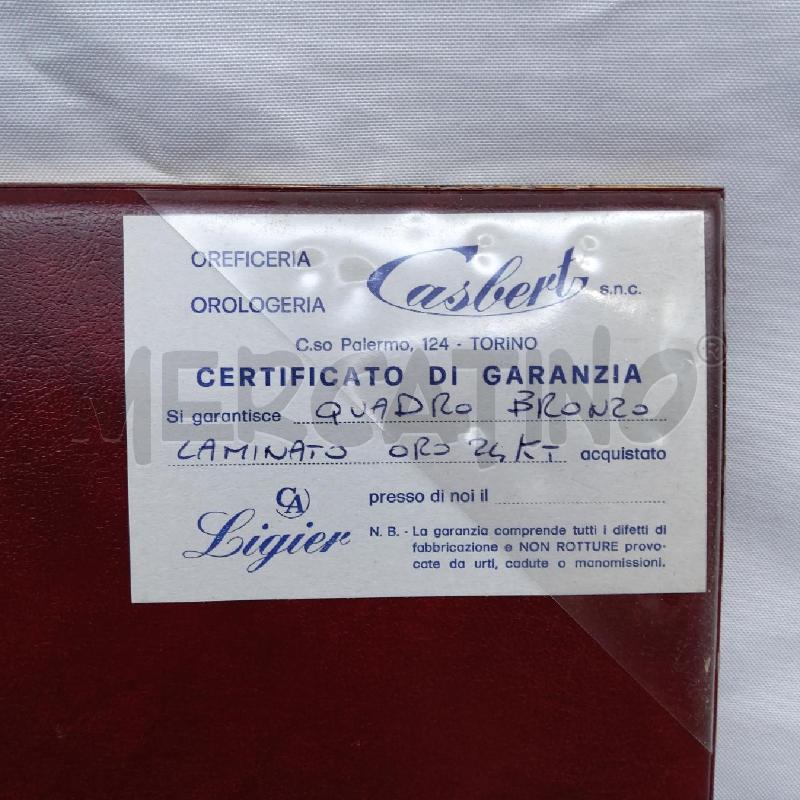 QUADRO PIER COSTANZO BRONZO LAMINATO ORO | Mercatino dell'Usato San maurizio canavese 4