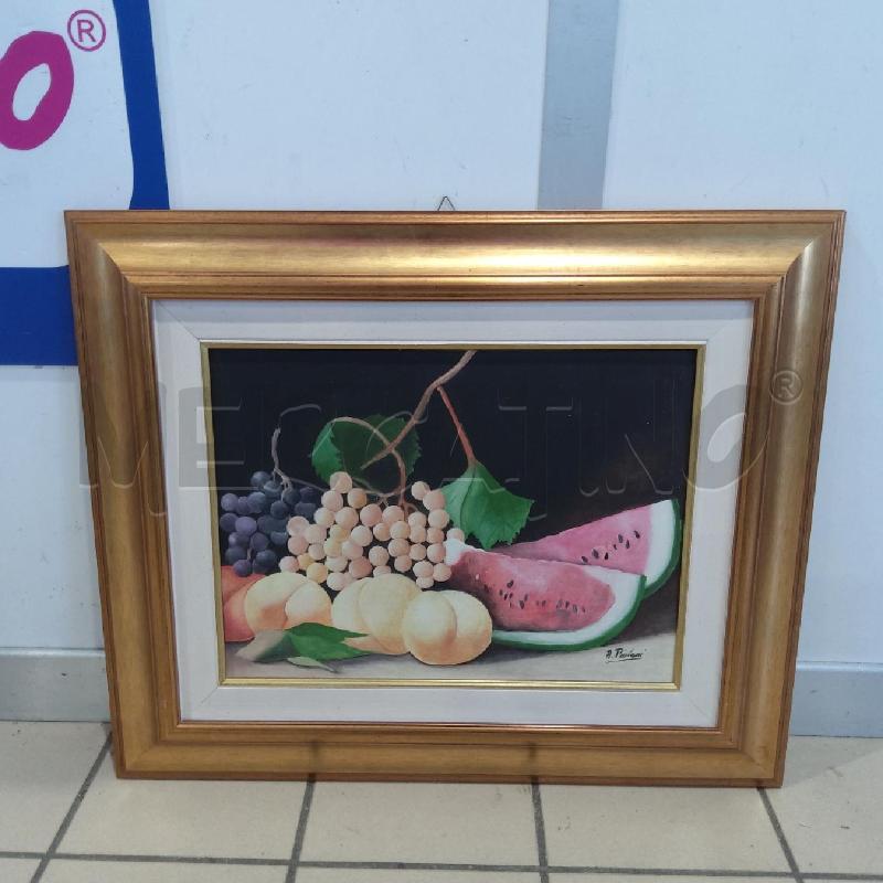 QUADRO PIOVANI FRUTTA FONDO NERO CORNICE ORO  | Mercatino dell'Usato San maurizio canavese 1