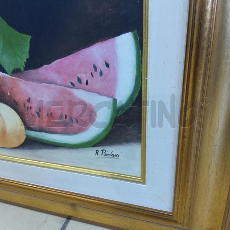 QUADRO PIOVANI FRUTTA FONDO NERO CORNICE ORO  | Mercatino dell'Usato San maurizio canavese 3
