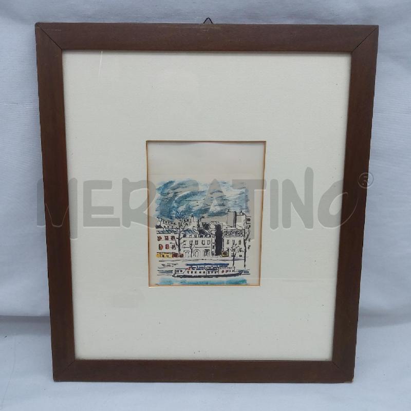 QUADRO QUADRO ORFEO TAMBURI INCISIONE ACQUERELLATA BATTELLO | Mercatino dell'Usato San maurizio canavese 1