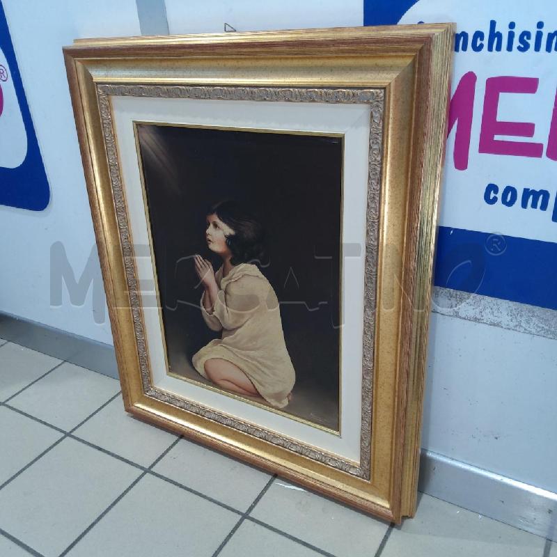QUADRO RIPRODUZIONE BAMBINO INGINOCCHIATO CORNICE DORATA | Mercatino dell'Usato San maurizio canavese 4