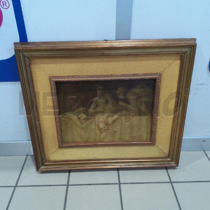 QUADRO RIPRODUZIONE FORGIONE STUDIO CORNICE PASSAPARTOUT SENAPE | Mercatino dell'Usato San maurizio canavese 1