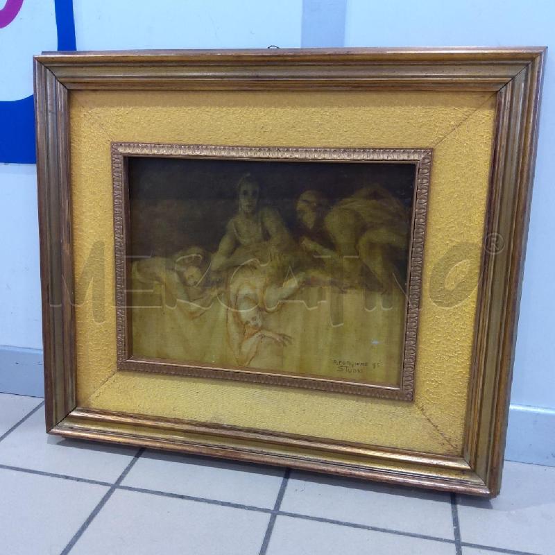 QUADRO RIPRODUZIONE FORGIONE STUDIO CORNICE PASSAPARTOUT SENAPE | Mercatino dell'Usato San maurizio canavese 4