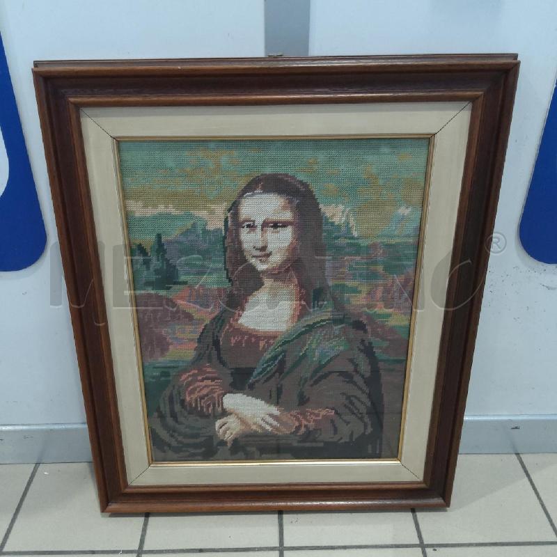 QUADRO RIPRODUZIONE GIOCONDA MEZZO PUNTO | Mercatino dell'Usato San maurizio canavese 1