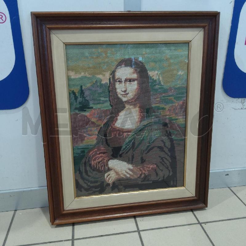 QUADRO RIPRODUZIONE GIOCONDA MEZZO PUNTO | Mercatino dell'Usato San maurizio canavese 3