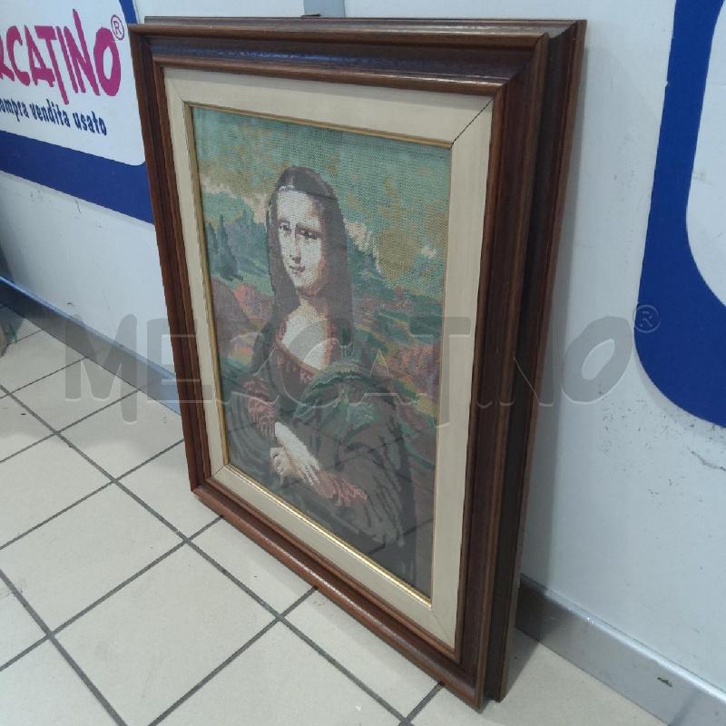 QUADRO RIPRODUZIONE GIOCONDA MEZZO PUNTO | Mercatino dell'Usato San maurizio canavese 4