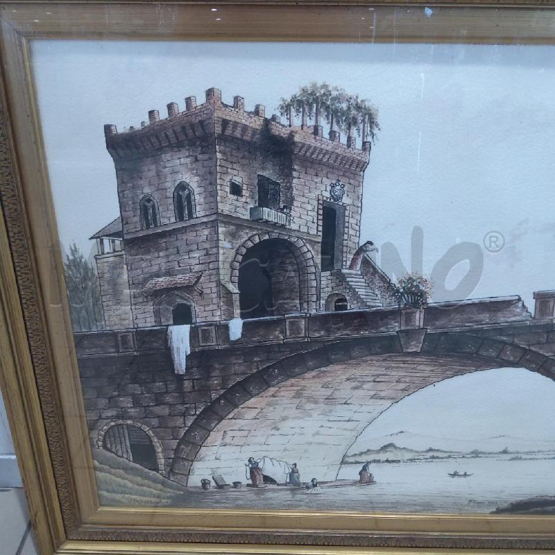 QUADRO ROMANI 100 X 70 PONTE CON TORRE | Mercatino dell'Usato San maurizio canavese 2