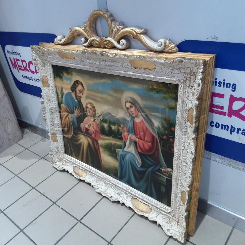 QUADRO SACRA FAMIGLIA CORNICE CREMA ORO FESTONE | Mercatino dell'Usato San maurizio canavese 3