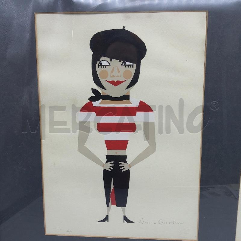 QUADRO SERAN GIORDANO SERIGRAFIA GIGOLETTE E GIGOLO' 1998 | Mercatino dell'Usato San maurizio canavese 3