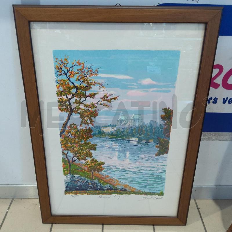 QUADRO SERIGRAFIA MARCELLO CAVALLO AUTUNNO LUNGO PO 125/200 | Mercatino dell'Usato San maurizio canavese 1